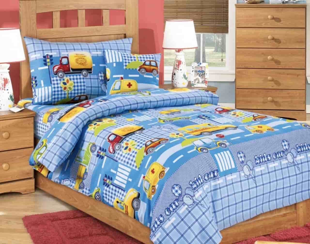  مفرش سرير اطفال (غطاء سرير) 4 قطع منقوش 